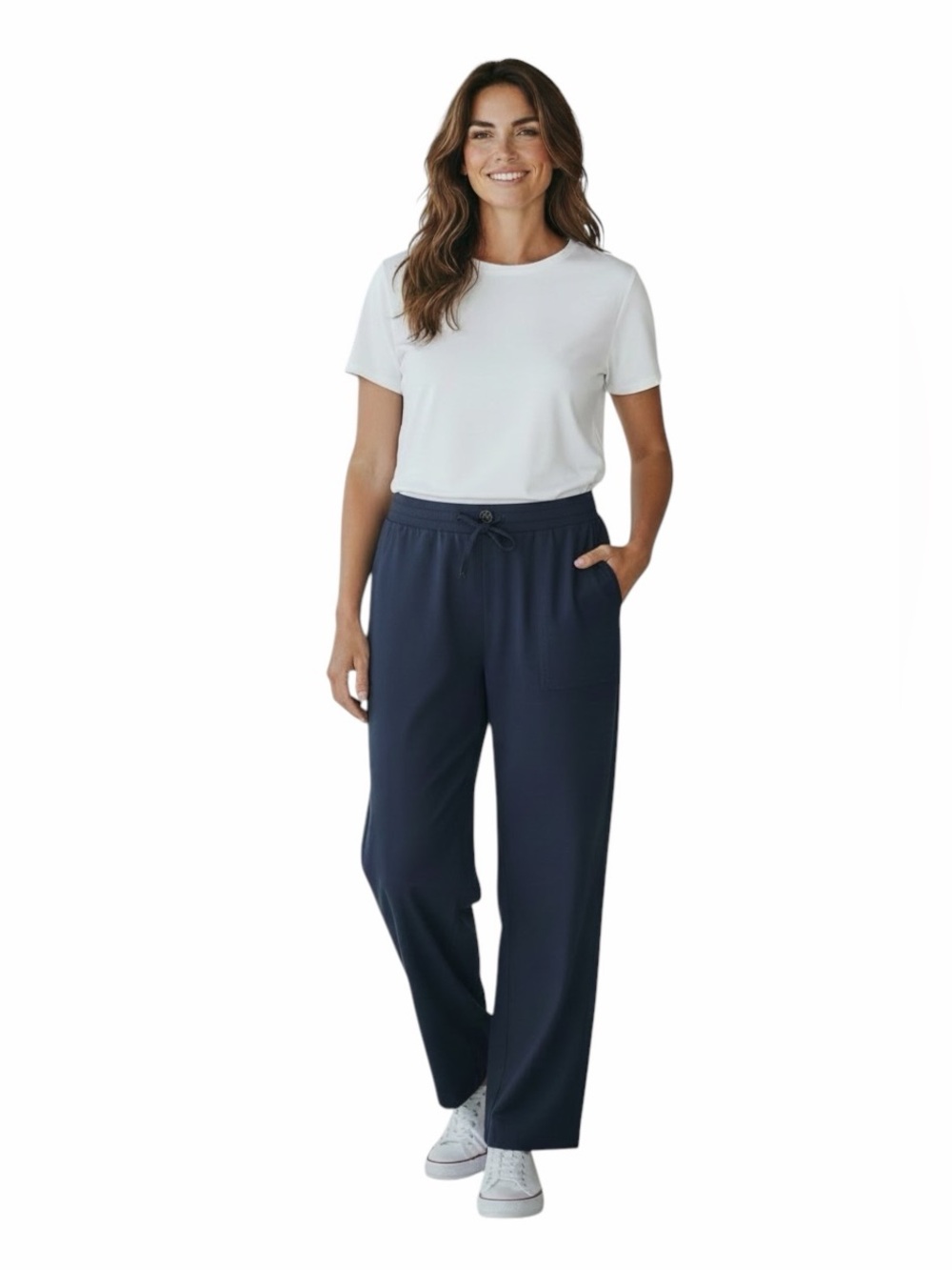 New York & Company•Linen Blend Navy Wide Leg Pants